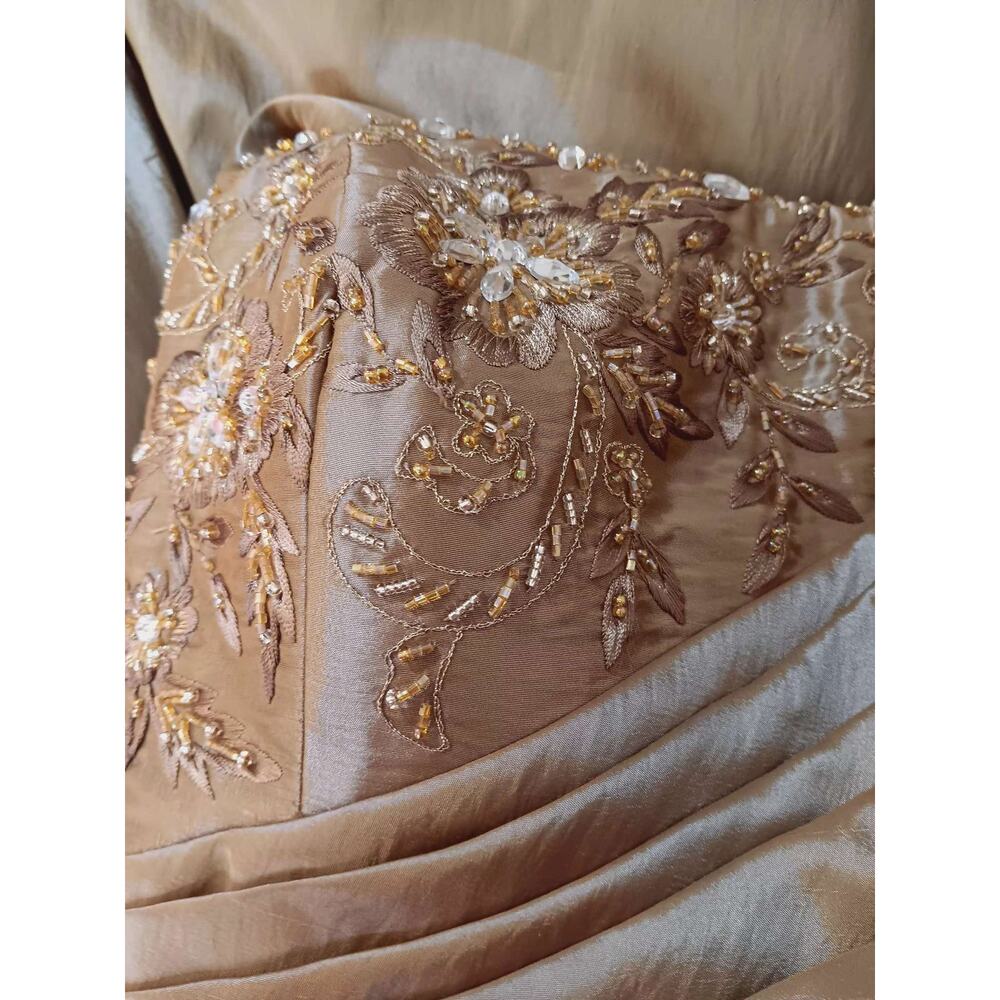 NEW JOVANI Formal Dress 10 Ballgown Bronze Beaded Taffeta Optional Wrap MotherOf - Picture 16 of 16